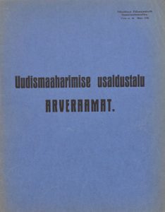 Uudismaaharimise usaldustalu arveraamat 1938 kasutamata