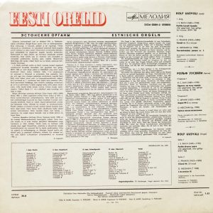 Eesti orelid 2 1976 back-side