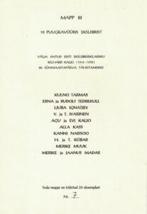 Mapp III X puugravüüris exlibrist 7/30