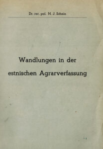 Wandlungen in der estnichen Agrarverfassung 1939