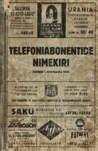 Telefoniabonentide nimekiri 1940