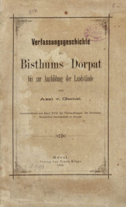 Verfassungsgeschichte des Bisthums Dorpat 1896
