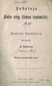 Jumala riigi wäljalautamise lugu. 1872 back-side