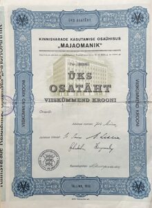 Kinnisvarade kasutamise osaühisus “Majaomanik” 1935