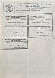 Kinnisvarade kasutamise osaühisus “Majaomanik” 1935 back-side