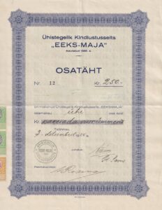 Ühistegelik Kindlustusselts EEKS-MAJA 1936 Kr 250