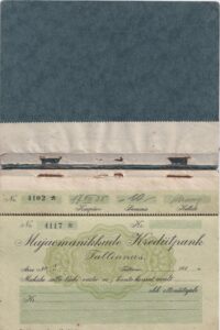 Majaomanikkude krediitpank tšekiraamat back-side