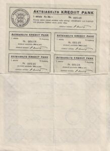 Krediit Pank üks aktsia 50 krooni back-side