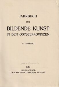 Võerhansu sign. Bilden Kunst in den Ostsee provinzen 1910 IV back-side