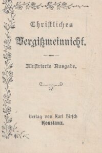 Christliches Vergissmeinnicht back-side