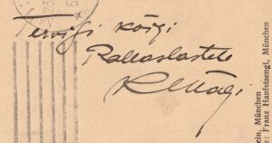 Konrad Mägi allkirjaga postkaart Pallasele 1921