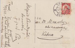 Tapa-Eesti waksal 1933 back-side