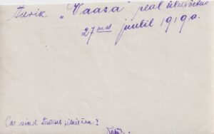 Vabadussõja aegne foto 1919 aurik Vaasal other-side