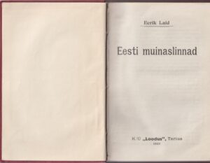 Eesti muinasinnad. 1923 back-side